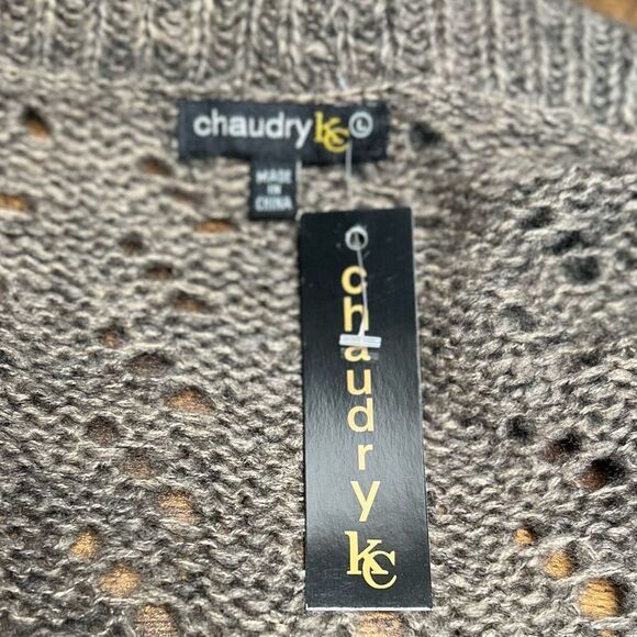 Chaudry KC Tan Cardigan Sweater with Cozy Brown Hues. Wool Blend. NWT! - Picture 7 of 12